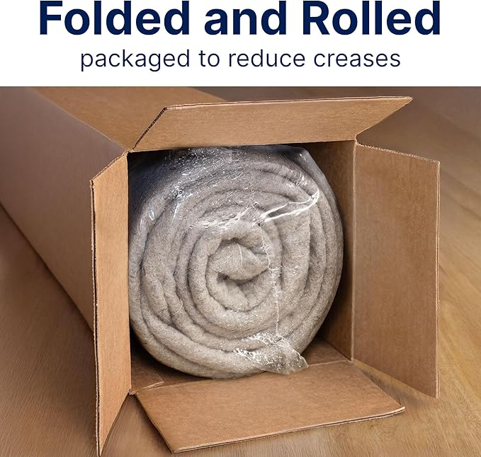 RUGPADUSA - Eco-Plush - 9'x13' - 3/8" Thick - 100% Felt - Extra Cushioned Rug Pad - Available in 3 Thicknesses, Many Custom Sizes