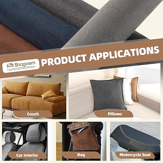 Suede Repair Patch, Large Fabric Repair Tape, Self-Adhesive Fabric Patches for Furniture, Couch, Sofa, Car Interior, Shoes, Hand Bag, Clothing (Brown, 3.5X79 Inch)