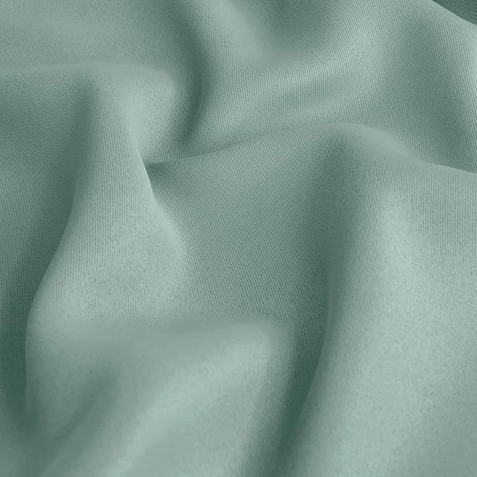 BGment Sage Green Blackout Curtains 40 Inches Long for Kitchen Cafe Window - Short Thermal Insulated Drapes with Rod Pocket Room Darkening for Bathroom, 34 x 40 Inch, 2 Panels