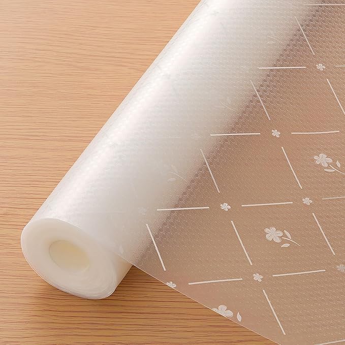 INNOLITES Shelf Liners for Kitchen Cabinets, Non Adhesive Drawer Cabinet Liner, Waterproof Oil-Proof Non-Slip Shelf Liner for Kitchen Pantry Refrigerator 23.6" x 236"