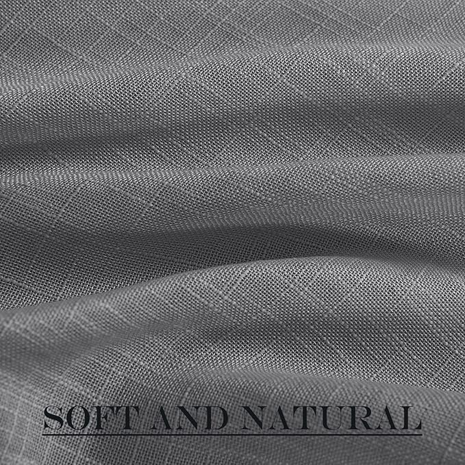 NICETOWN Privacy Sidelight Curtain Short - Semitransparent Voile French Door Panel 40 inches Length French Door Curtain with Tie Backs(Dark Gray, Sold Individually, 30 inches Wide)