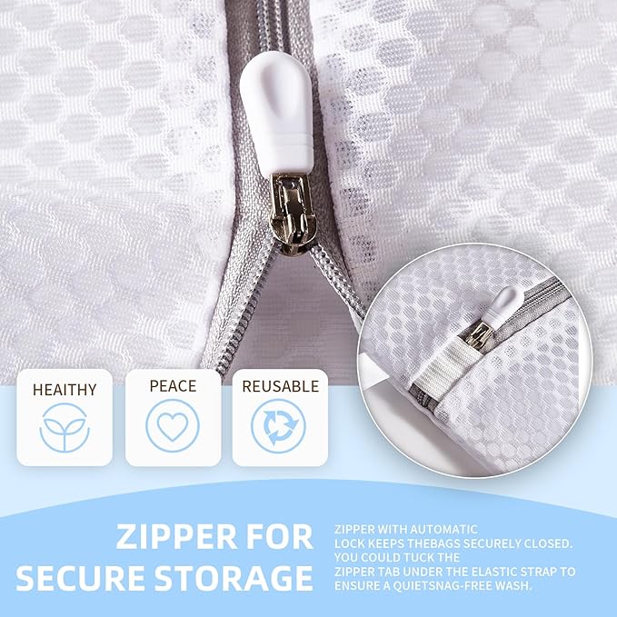 Mesh Laundry Bags, Mesh Wash Bags Durable Mesh Structure with Strong Zipper Suitable for Underwear, Delicate Clothes, Pants, Shoes, Socks Washing (Honey mesh, M+L+X-L(16*20in+20*24in+24*24in))