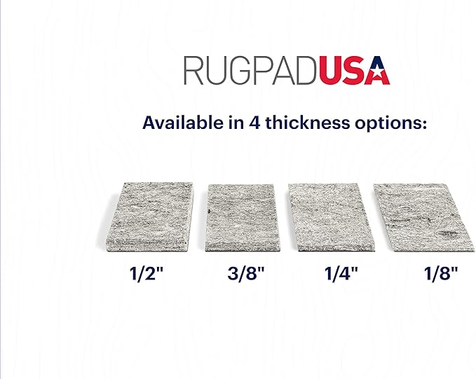 RUGPADUSA - Dual Surface - 11'x14' - 3/8" Thick - Felt + Rubber - Enhanced Non-Slip Rug Pad - Adds Comfort and Protection - for Hard Surface Floors