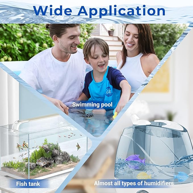 Funmit 12 Pack Universal Humidifier Cleaner Fish Compatible with Almost All Humidifiers and Fish Tanks, Equipped with Silver Ion Filter Balls, Prevents Hard Water Build-Up, Reduces Scale, Purple