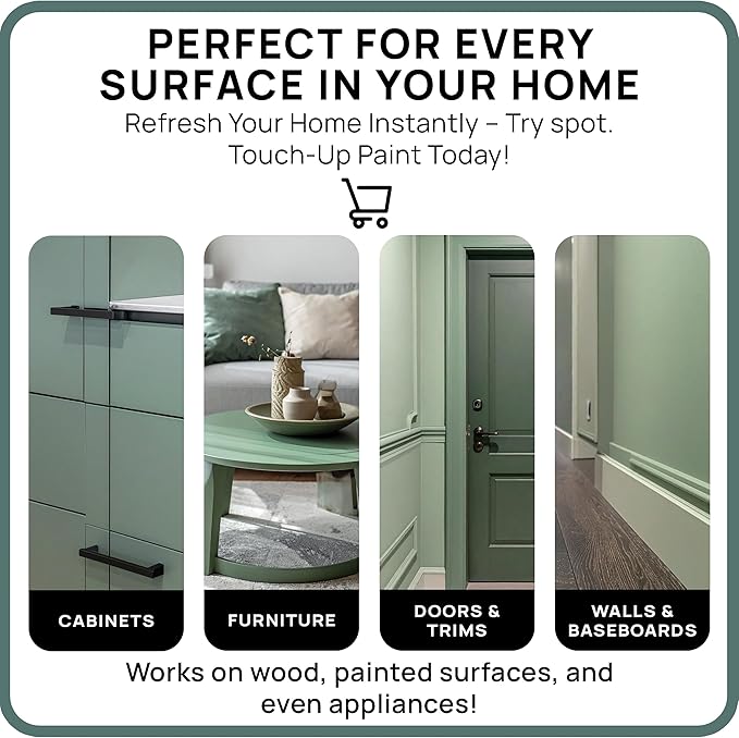 spot. Touch-Up Paint | Matte Finish for Cabinets, Walls, Doors & Furniture | Multi-Tone Green Repair Kit | Quick-Dry, Self-Priming, Low-Odor, Eco-Friendly | No-Sanding or Primer Needed | 3 Pack