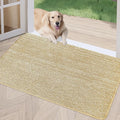 REFETONE Indoor Doormat, Front Door Mat 20"x32" Absorbent Rubber Backing Non Slip Back Door Mats, Washable Low-Profile Inside Floor Mat Door Rugs for Entryway, Resist Dirt Mud Mat for Dogs, Brown