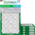 Filterbuy 10x20x1 Air Filter MERV 8 (MPR 700) Dust Defense Replacement (6-Pack), Electrostatic Pleated HVAC AC Furnace Filters, Made in USA (Actual Size: 9.50 x 19.50 x 0.75)