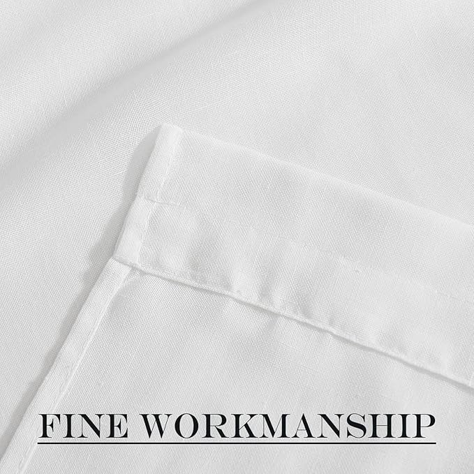 NICETOWN Faux Linen French Door Curtain 72 Inch Length Farmhouse Window Curtains Country Rustic Door Curtain Panel with Tieback, Rod Pocket Light Filtering Shade, 1 PC, White, 52" Width