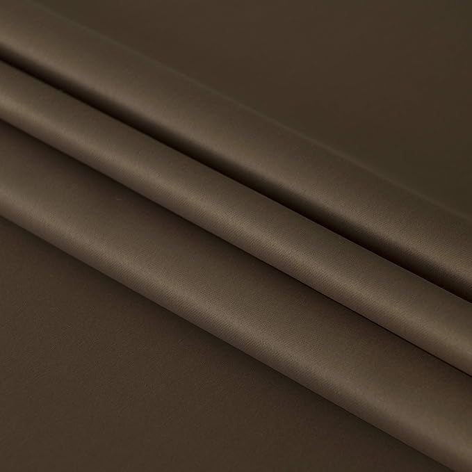 DWCN French Door Curtains – Rod Pocket Thermal Blackout Curtain for Doors with Glass Window, Kitchen and Patio Doors for Privacy, 23 X 72 Inches Long, 1 Curtain Panel with Tieback, Brown