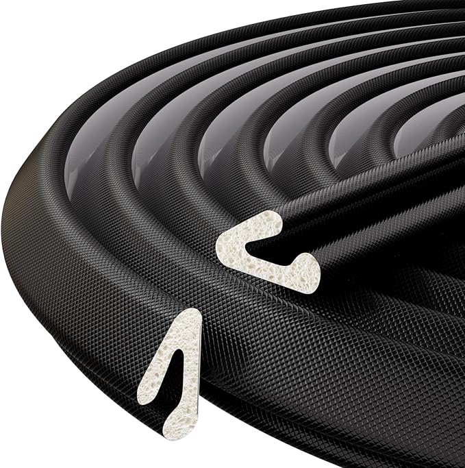 V-Shaped Weather Stripping Door Seal, 52.5FT Draft Stopper for Doors/Windows, Gaps, Dustproof, Soundproof & Thermal Insulating, Noise-Reducing, Light-Blocking Door Gap Filler