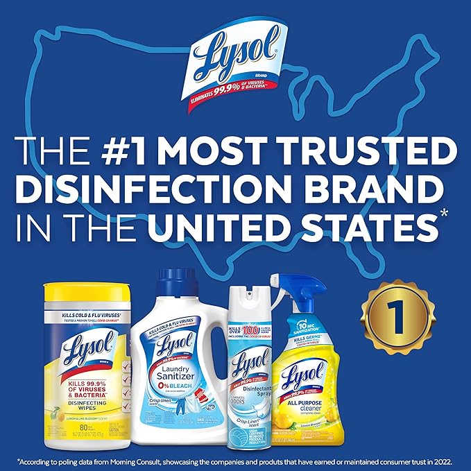 Lysol All-Purpose Cleaner, Sanitizing and Disinfecting Spray, To Clean and Deodorize, Mango & Hibiscus Scent, 32oz (Pack of 2)