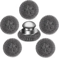 6Pcs Steel Wool Scrubber with Replacement Wire Pads Set, Stainless Steel Scrubber with Handle for Scouring Stubborn Messes from Cast Iron, Pots, Pans, Grill, Stoves, Sink(1 Scrubber+5 Pads)