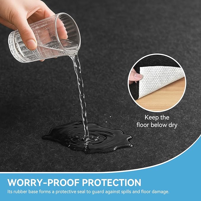 Warmstar 2x8 FT Non Slip Rug Pad,100% Waterproof Felt Rug Pad for Hardwood Floors,1/4” Thick Soft Carpet Pad with Natural Rubber Backing, Secure Grip & Floor Protection