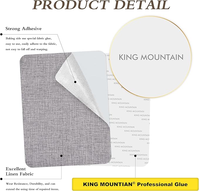 Coarse Linen Repair Patches, Self-Adhesive Linen Fabric Patches, 12X40 inch Extra Size, Multi Color, Can be Used for Linen Sofa Repair and Linen Clothes Repair(12" x 40",Light Grey)