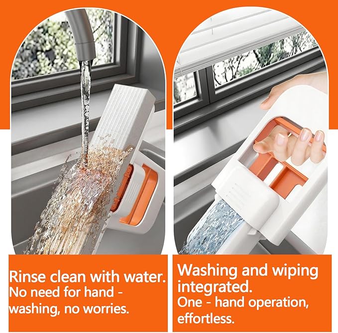 Mini Foldable Desktop Mop, Portable Cleaning Sponge Mop Self-Squeeze Sponge Cleaning Tool for Wet Dry Use on Kitchen Countertops Glass Bathroom Car (1 Pcs Gray)