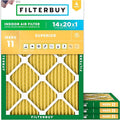 Filterbuy 14x20x1 Air Filter MERV 11 (MPR 1200) Allergen Defense Replacement (4-Pack), Electrostatic Pleated HVAC AC Furnace Filters, Made in USA (Actual Size: 13.50 x 19.50 x 0.75)