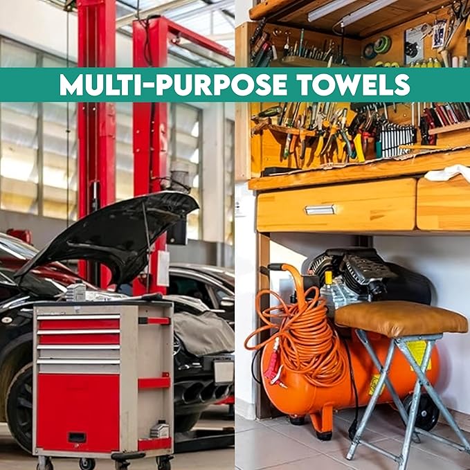 ZUPERIA Cotton Shop Towel – Multipurpose Cleaning Cloths (14" x 12" - Pack of 500 - Red) Reusable Shop Rags for Automobiles, Industrial, Restaurants, Garage, and Homes