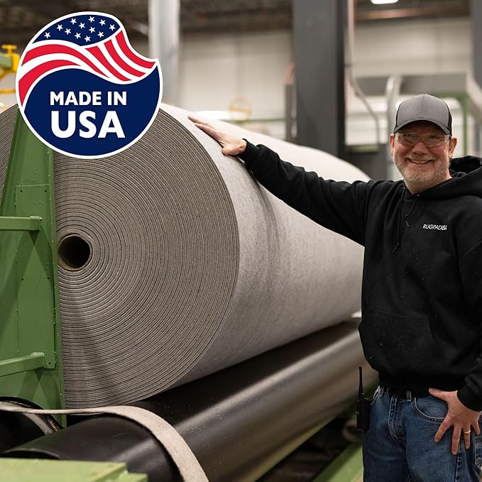 RUGPADUSA - Eco-Plush - 5'x8' - 1/2" Thick - 100% Felt - Luxurious Cushioned Rug Pad - Available in 3 Thicknesses, Many Custom Sizes
