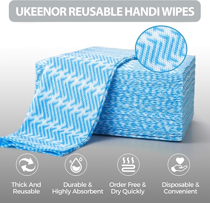 Disposable Cleaning Cloths Dry Handi Wipes Reusable Dish Cloths Multi Use Reusable Cleaning Towels,Machine Washable J Cloth,Heavy Duty Handy Wipes 13.7" X 15.7" 40 Count