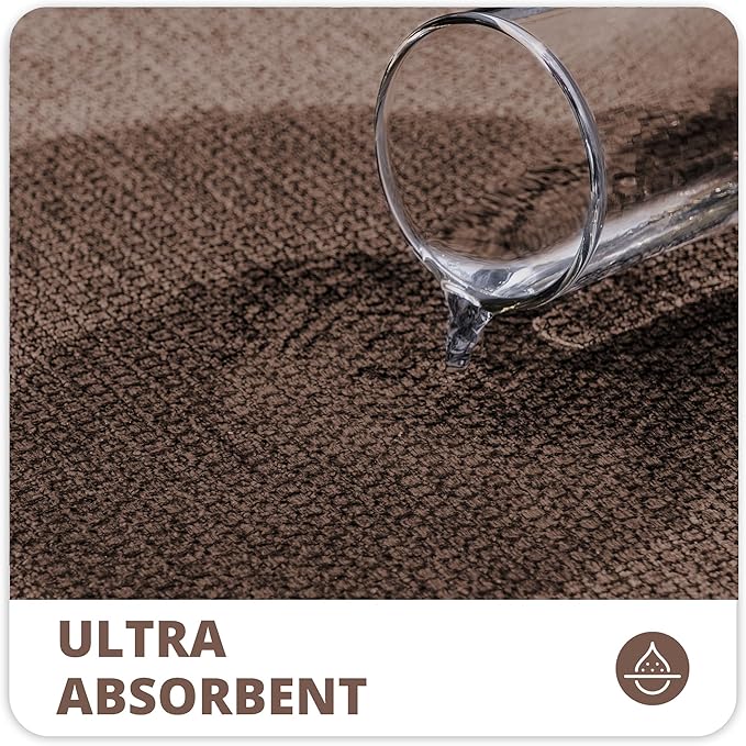 Bath Mat,Ultra Thin Bathroom Runner Rugs,Large Bath Mats for Bathroom,Quick Dry,Non-Slip,Machine Washable,Low Pile,Bath Rug,Shower Outside,Sink,Home Decor Accessories.Brown,1'5"x4'11"（17x59inch）