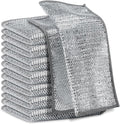 5Pcs Non Scratch Wire Dishcloth, Multipurpose Wire Dishwashing Rags, Steel Metal Wire Cloth Mesh Miracle Cleaning Cloths for Kitchen, Dishes