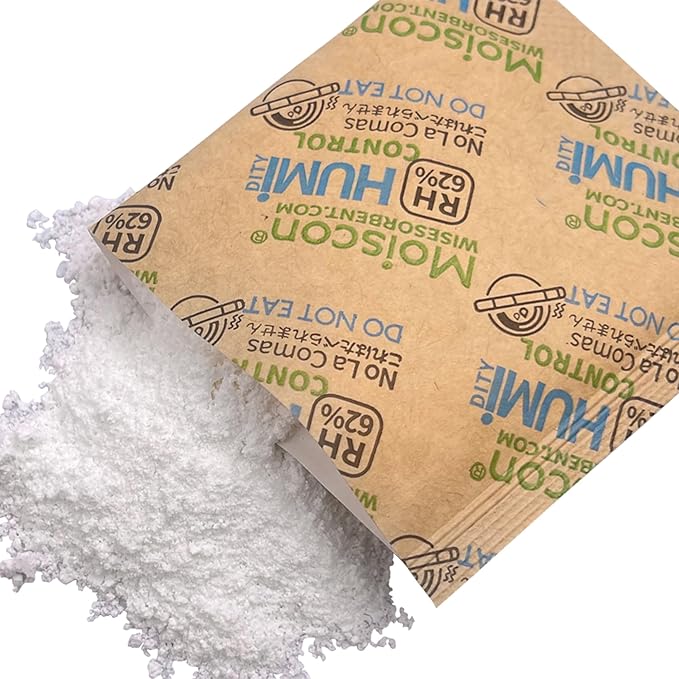 60 Pack 62% RH 8 Gram Two-Way Humidity Control Packs for Storing 1 oz Herb, Size 8 Moisture Control Packets Individually Wrapped