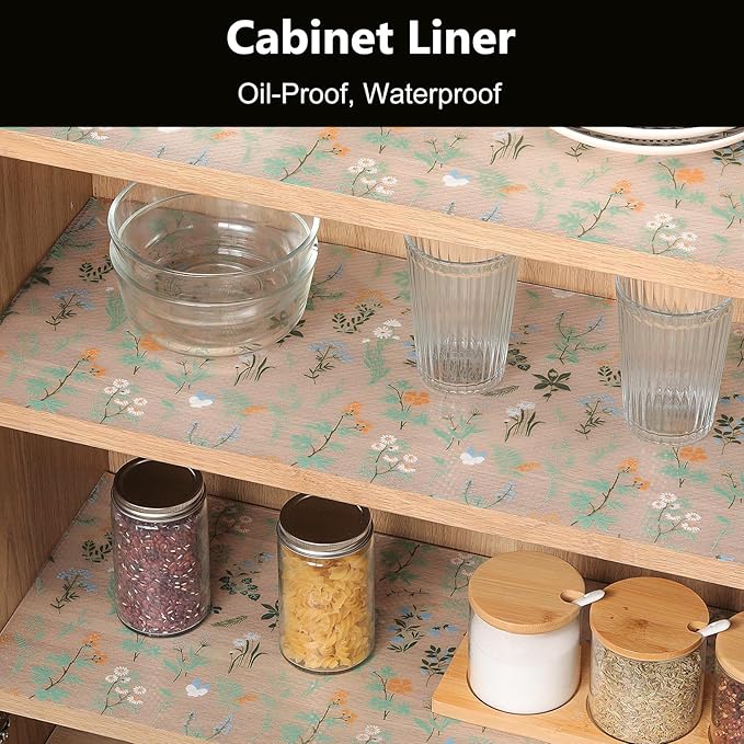 INNOLITES Shelf Liners for Kitchen Cabinets – Drawer Liner Waterproof & Oil-Proof, Non-Adhesive EVA Mat – Durable & Washable – for Shelves, Cupboard, Dresser 17.7" x 78.7"