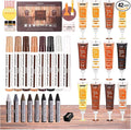 Lifreer Wood Repair Kit, 42 Pcs Furniture Repair Kit - Wood Filler, Touch Up Marker, Wood Putty, Wood Crayon for Scratch, Cracks, Stains, Discoloration for Wooden Door, Floor, Table, Cabinet
