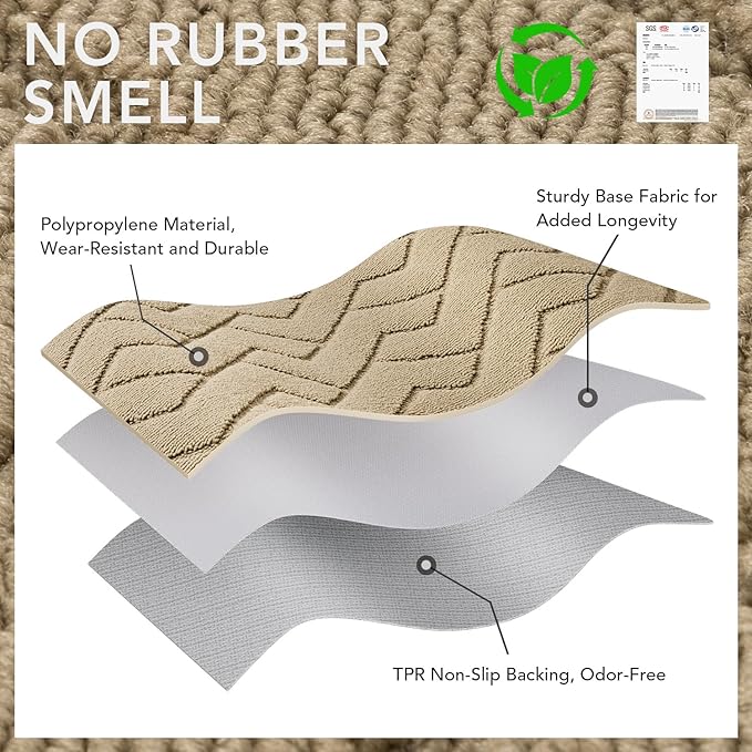 hicorfe Front Door Mat Outside Entrance,32"x40" Absorbent Muddy Dirt Resist Welcome Door Mats Outdoor Indoor,Stain and Fade Resistant,Non Slip Backing Entry Mat Doormat for Entryway(Beige)