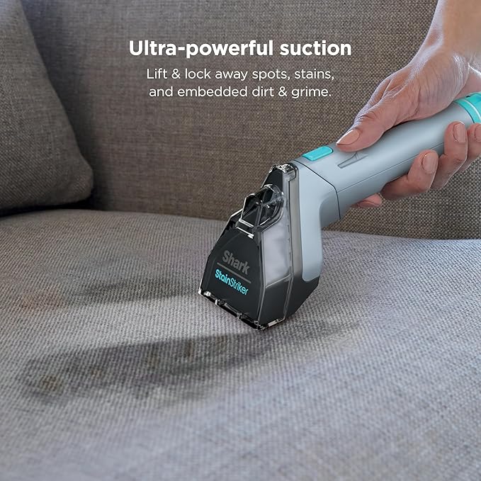 Shark StainStriker Portable Carpet Upholstery & Area Rug Cleaner, Bonus XL Tool & Full-Size Cleaning Solution, Stain & Odor Remover, Perfect for Car Interiors, 4 Cleaning Tools, Nordic Blue, PX202BRN