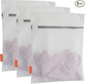 Polecasa 3Pcs 12 x 16 Inches Extra Durable 125g Diamond Mesh Laundry Bags with Sturdy Zipper for Delicates, Protect Clothes in Washing Machine, Laundry Room Essentials for College, Dorm (3 Medium)