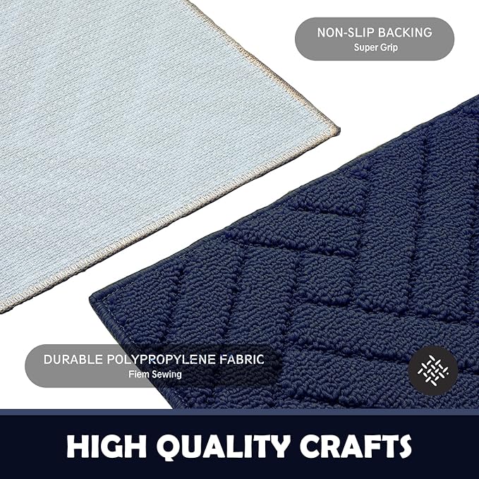 Door Mat Indoor Doormat, Entryway Rug Door Mats Non-Slip Rubber Backing, Low-Profile Entrance Rugs, Absorbent Resist Dirt Doormats Floor Door mat for Entryway,Blue 24"x36"