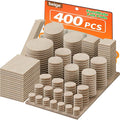Felt Furniture Pads 400 Pieces, Furniture Pads for Hardwood Floors, Floor Protectors for Furniture Legs, Felt Pads for Furniture, Many Large Sizes Beige