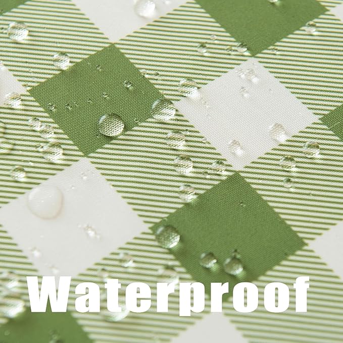 Waterproof Plaid Tablecloth Fabric - Round 25 Inch Classic Gingham Checker Table Cloth for Indoor/Outdoor Use - Buffalo Table Cover for Picnics, BBQs, and Parties