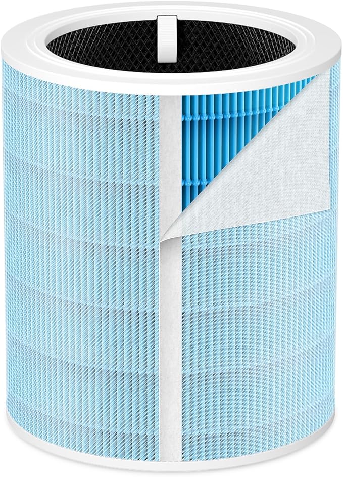 Core 600S Smoke Remover Replacement Filt-er Compatible with LEVOIT Core 600S/ Core 600S-P Air Purifi-er, 4-in-1 HEPA and Activated Carbon Filt-er, Core 600S-RF-SR, Blue