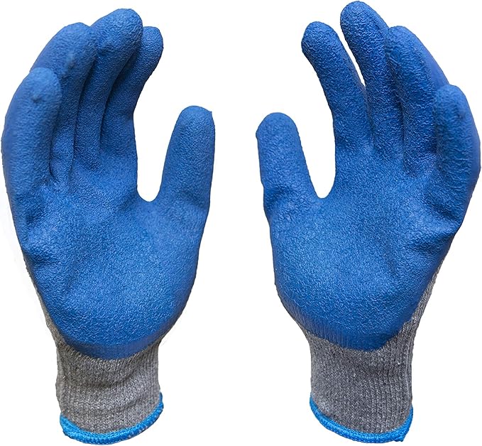 G & F Products - 3100S-10 120 Pairs Small Rubber Latex Double Coated Work Gloves for Construction, gardening gloves, heavy duty Cotton Blend Blue