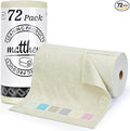 Matthew Microfiber Cleaning Cloth Roll 72Pack (12" x 12") Reusable Paper Towels&Washable Tear Away Towels,Ultra Water Absorbent Lint&Streak Free Cleaning Rags for Glass,Dishwash,Bathroom,Cars-Beige