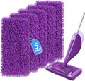 Reusable Mop Pads Compatible with Swiffer Wet Jet Mop Refills Microfiber Mopping Pads Wet & Dry Use Mop Replacement Pad for Swiffer Wetjet Cleaning Supplies 5 Pack