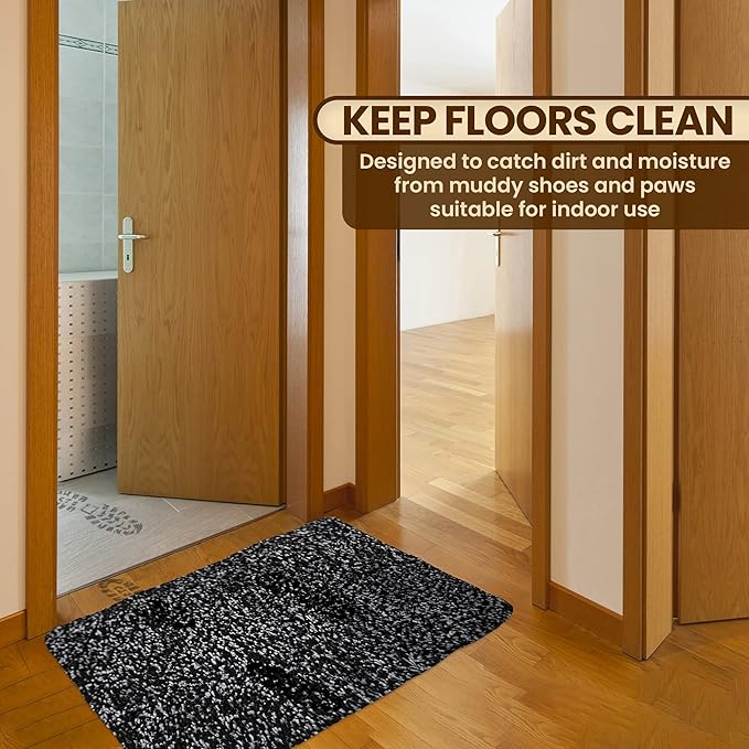 Premium Microfiber Indoor Door Mat – 20"x30" Washable Entry Mat, Non-Slip, Waterproof Backing, Super Absorbent, Low Profile Entryway Doormat for Indoor Entrance