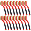 Wire Scratch Brush Set Soft Grip for Rust, Dirt & Paint Scrubbing with Deep Cleaning (18, 18PCS - Brass Wire)