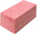 Disposable Dish Cloths Disposable Cleaning Towels Heavy Duty Reusable Cleaning Cloths Dish Rags for Kitchen,11.8 x 21 inches - 50 Counts/Pack,Red
