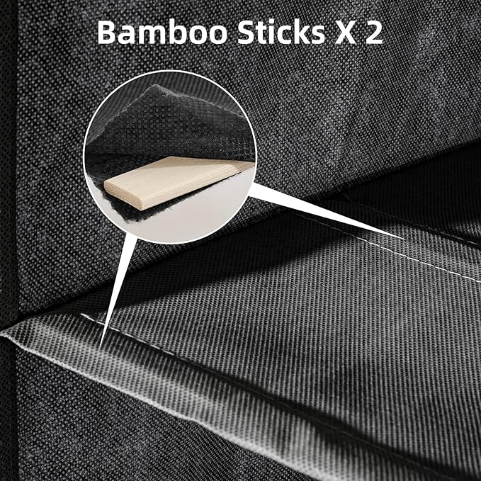 2 Packs Hanging Closet Organizer Storage, 6-Shelf Hanging Shelves for Closet, Closet Clothes Organizer and Storage with Side Pockets, Black