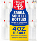 Plastic Squeeze Bottles with Red Tip Cap, 4 Oz Squirt Bottle For Ketchup, BBQ, Sauces, Syrup, Condiments, Oil, Pancake, Cookie Decorating, Dressings, Travel, Camping, Lab, Arts and Crafts (2)