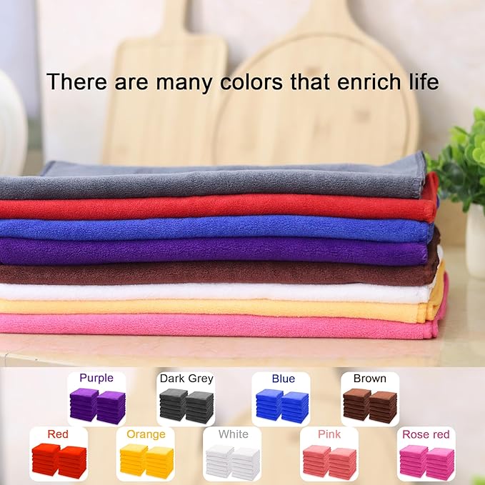 kimteny 13x28 Inches Kitchen Cloth Dish Towels, 400 GSM Premium Dishcloths, Super Absorbent Coral Velvet Microfiber Cleaning Cloths, Fast Drying Rags for Washing Dishes (6 Pack, White)