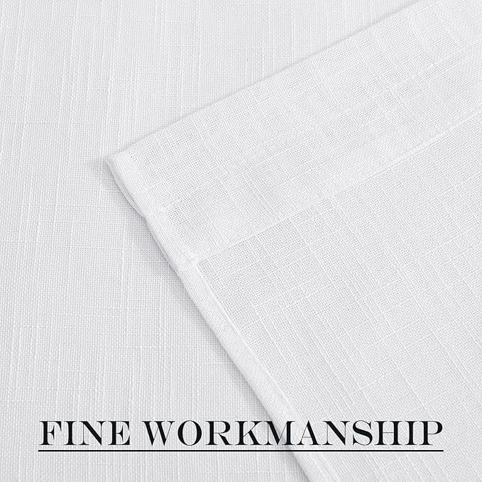 NICETOWN Linen Textured Door Curtain - White Sidelight Panel Curtain Semi Sheer French Front Door Curtain with Tieback for Kitchen, 30 inches W x 40 inches L, Single Panel