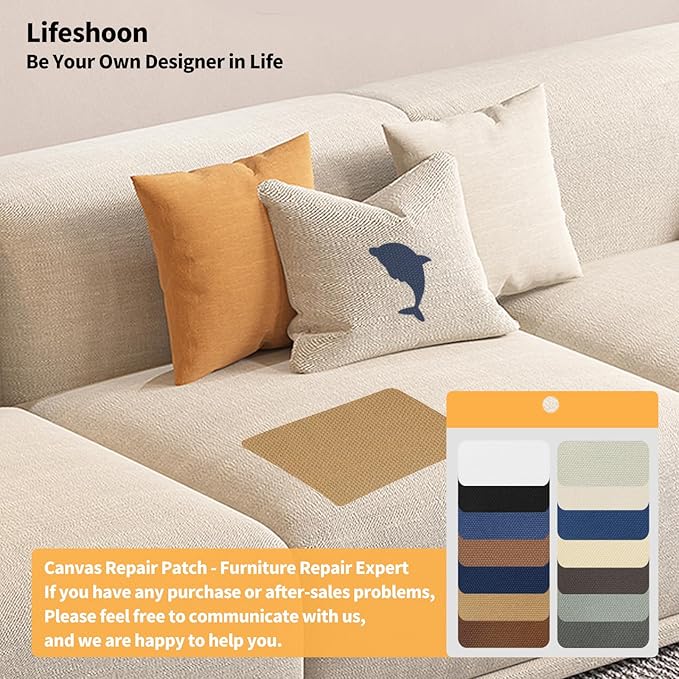 Fabric Repair Patches, 35X79 Inch Canvas Self-Adhesive Fabric Patches Tape Durable, DIY Large Canvas Repair for Sofa, Couches, Furniture, Chair, Clothing （35X79 Inch, Grey）