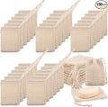 Rtteri 150 Pcs Soap Exfoliating Bag, Natural Sisal Soap Pouch Saver Body Shower Bar Mesh Body Net with Drawstring for Foaming and Drying