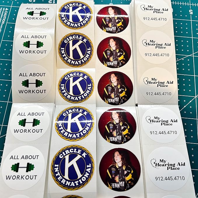 150 Custom Circle/Square BOPP Roll Labels- Personalized Stickers for Business Logo, Party, Wedding Favor, Baby Shower-Any Design Text + Image, Matte/Gloss Finish (2 Inch Square)