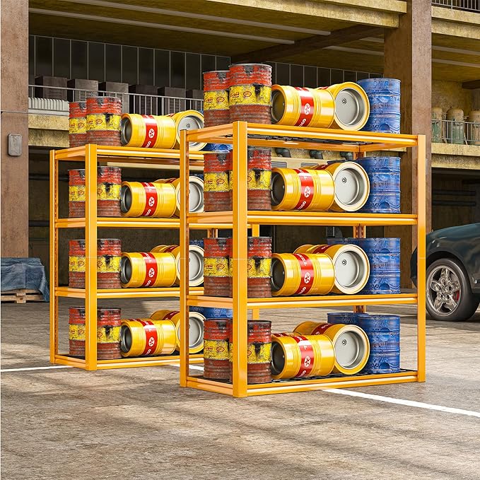 REIBII 40" W Garage Shelving 2240 LBS Storage Shelves Heavy Duty Metal Shelving 4 Tier Metal Shelves for Storage Adjustable Garage Shelf for Kitchen Pantry Warehouse Basement 40"W × 19.5"D × 59.5"H