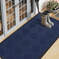 Smiry Front Door Mat Outside Entrance, Heavy Duty Outdoor Indoor Natural Rubber Doormat, Non Slip, Trap Dirt and Moisture, Easy Clean, Low Profile Patio Porch Entryway Mat, 71x23, Navy Blue